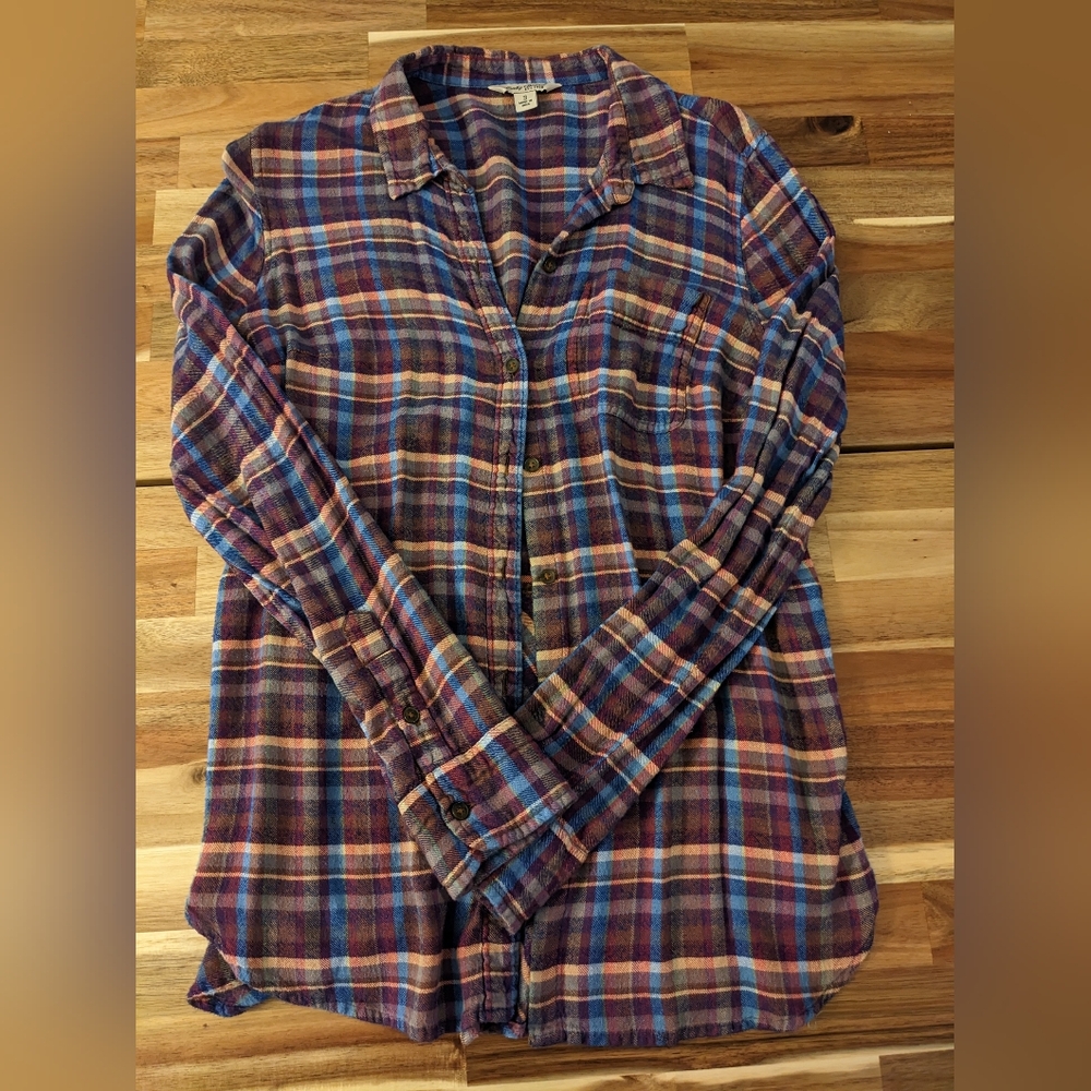 Lucky Brand purple and blue flannel